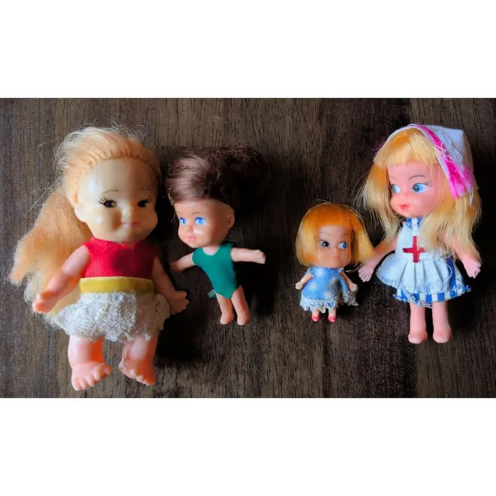 VTG 60s Toy Doll Mixed Lot (8 Mattel Liddle Kiddie Tweakie Toy Figures BEST Baby